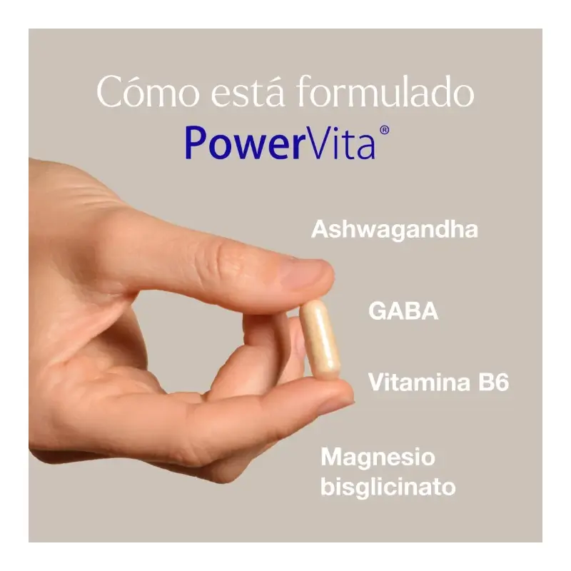 PowerVita 60 capsules – With ashwagandha, magnesium and GABA