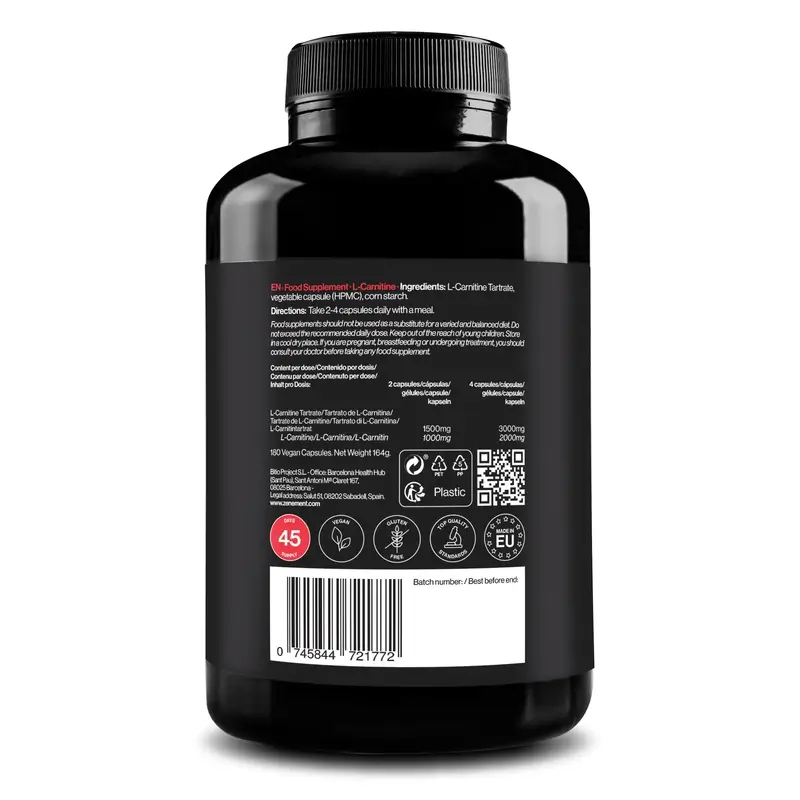 Zenement L-Carnitine, 180 vegan capsules