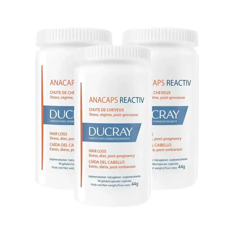Ducray Hair loss food supplement Anacaps Reactiv, Pack 3 x 90 tablets
